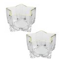 Ver imagem 1 de Jogo 2 Porta Velas Castiçal Estrela Vidro Borda Dourada - Tuut