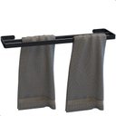 Ver imagem 1 de Porta Toalha Duplo Toalheiro Suporte Banheiro Preto Max