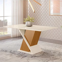Ver imagem 5 de Mesa de Jantar Fiorella 160 cm Tampo Reto com Vidro Nature Off White – Henn