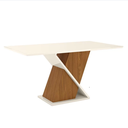 Ver imagem 1 de Mesa de Jantar Fiorella 160 cm Tampo Reto com Vidro Nature Off White – Henn