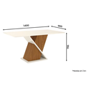 Ver imagem 4 de Mesa de Jantar Fiorella 160 cm Tampo Reto com Vidro Nature Off White – Henn