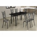 Ver imagem 2 de Conjunto de Mesa Paris 1,40m com 6 Cadeiras Martelado Grafite Teixeira