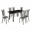 Ver imagem 1 de Conjunto de Mesa Paris 1,40m com 6 Cadeiras Martelado Grafite Teixeira