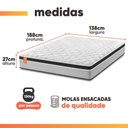 Ver imagem 4 de Colchão Casal Celuplas Molas Ensacadas Real 138x188x27cm Cinza / Grafite - Suporta até 130kg por Pes