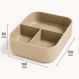 Kit Marmita com Divisórias e Talheres Cinza - 6