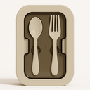 Ver imagem 2 de Kit Marmita com Divisórias e Talheres Cinza