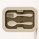 Ver imagem 1 de Kit Marmita com Divisórias e Talheres Cinza