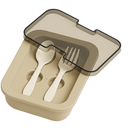 Ver imagem 3 de Kit Marmita com Divisórias e Talheres Cinza