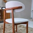 Ver imagem 2 de Cadeira de Madeira para Sala de Jantar Mariana Linho Cru