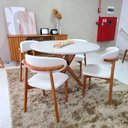 Ver imagem 4 de Cadeira de Madeira para Sala de Jantar Mariana Linho Cru