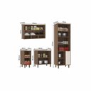 Ver imagem 3 de Cozinha Modulada Compacta 4 Peças Balcões Aéreos com Vidro Reflecta e Tampo Aspen Luciane Móveis