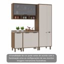Ver imagem 5 de Cozinha Modulada Compacta 4 Peças Balcões Aéreos com Vidro Reflecta e Tampo Aspen Luciane Móveis