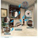 Ver imagem 4 de Cozinha Modulada Compacta 4 Peças Balcões Aéreos com Vidro Reflecta e Tampo Aspen Luciane Móveis