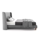 Ver imagem 7 de Conjunto Cama com Cabeceira King Torres Pés em Madeira Veludo Cinza G91 - Gran Belo