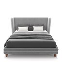 Ver imagem 2 de Conjunto Cama com Cabeceira King Torres Pés em Madeira Veludo Cinza G91 - Gran Belo