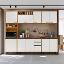 Ver imagem 2 de Cozinha Modulada Ravena 5 Peças 11 Portas com Paneleiro Duplo Poliman Móveis