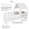 Cama Casinha com Telhado Mdf e Grades Anatômica Branco Mobilistore - 3