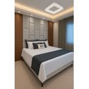 Ver imagem 1 de Cabeceira Dominó em Módulos Estofados Autocolantes 2,40x1,60 Suede Cinza Claro