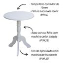 Ver imagem 5 de Mesinha MDF de apoio lateral canto tripé palito branca colonial