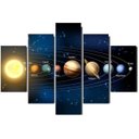 Ver imagem 1 de QUADROS DECORATIVOS 5 PEÇAS TODOS OS PLANETAS ESPAÇO GALAXIA