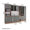 Ver imagem 3 de Cozinha Completa com Balcão Milla Living Life 15 Portas 3 Gavetas MDF-MDP 320cm Nogal com Cinza
