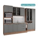 Ver imagem 7 de Cozinha Completa com Balcão Milla Living Life 15 Portas 3 Gavetas MDF-MDP 320cm Nogal com Cinza