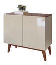 Ver imagem 1 de Buffet Aparador Ares 2 Portas Pés de Madeira em MDF Off White com Freijó
