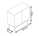 Ver imagem 6 de Buffet Aparador Ares 2 Portas Pés de Madeira em MDF Off White com Freijó