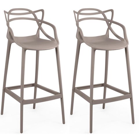 Kit 2 Banquetas Allegra com Encosto Design Cozinha/bancada - Fendi