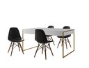 Ver imagem 2 de Conjunto Industrial Filadelfia 120x75 Ferro Dourado Tampo Branco 4 Cadeiras Preto