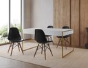 Ver imagem 1 de Conjunto Industrial Filadelfia 120x75 Ferro Dourado Tampo Branco 4 Cadeiras Preto