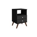 Ver imagem 1 de Mesa de Cabeceira Solteiro RT3103 c/ 2 Gavetas Preto - Movelbento