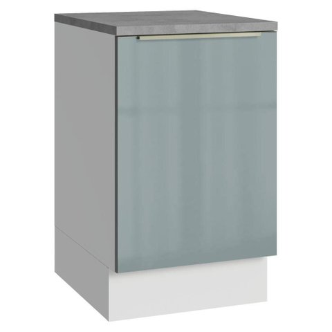 Balcão de Cozinha 50 cm 1 Porta Branco/Cinza Lux Madesa