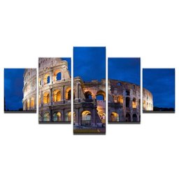 Quadros Decorativos 5 Peças Coliseu Roma Italia Museu - 1