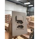 Ver imagem 3 de Cj Interruptor Paralelo + Tomada Dupla 10a 4x2 - Recta Fendi Satin Fosco - Brs12301-3fe