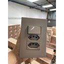 Ver imagem 2 de Cj Interruptor Paralelo + Tomada Dupla 10a 4x2 - Recta Fendi Satin Fosco - Brs12301-3fe