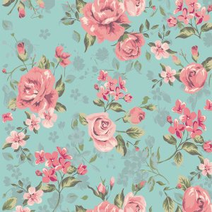 Papel De Parede Adesivo Para Quarto Sala Floral Rosa Fundo Verde Com Laminação