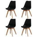 Ver imagem 1 de Kit 4 Cadeiras para Mesa de Jantar Cozinha Sala Escrivaninha Saarinen Leda Eiffel Base Madeira