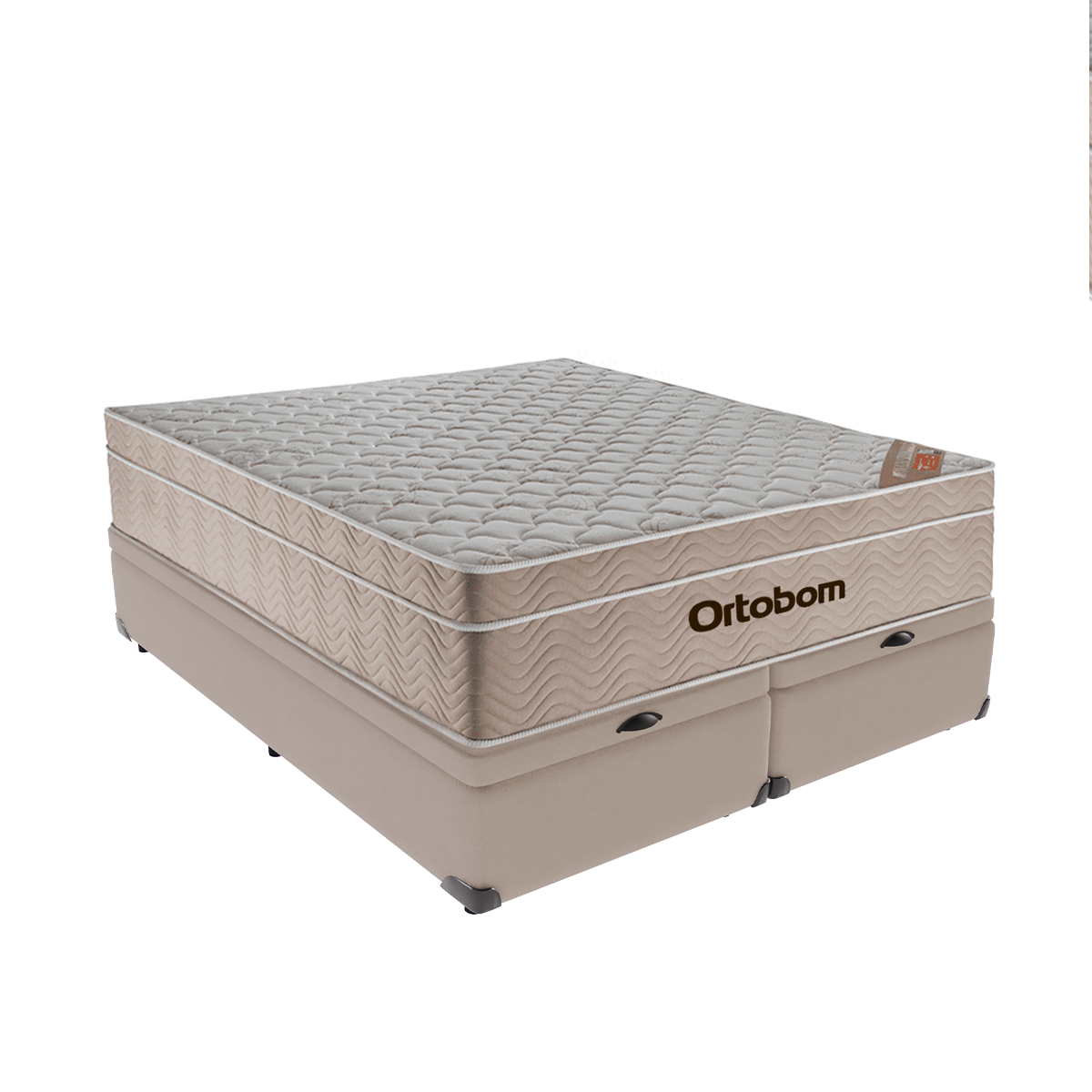 Cama Box Baú Airtech Queen + Colchão de Molas Ensacadas - Ortobom - Spring - 158x198x67cm