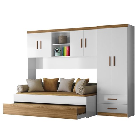 Dormitorio Infantil 3 Peças Flex 990180 Branco Nature Plla