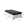 Cama Box Solteiro 88 Tecido Sintético Branco com Colchão Espuma D20 - Tampo Preto 12cm - 2