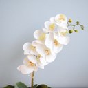 Ver imagem 3 de Arranjo de Orquídea Artificial Branca No Vaso Dourado Médio | Linha Permanente Formosinha