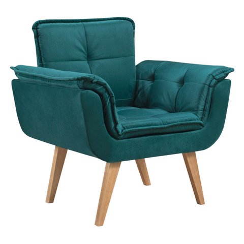 Poltrona Opala Azul Verde Musgo