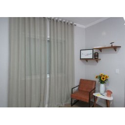 Cortina Gaze de Linho 6,00larg x 2,70alt Cinza Decore&Cubra - 1 Cortina Gaze de Linho 6,00larg x 2,70alt Cinza Decore&Cubra - 1