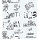 Ver imagem 1 de Papel De Parede Tematico Para Sala Quarto De Estudos Em Tons Cinza E Detalhes Preto