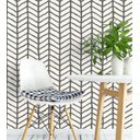 Ver imagem 4 de Papel De Parede Para Sala Quarto Modelo Campestre Cinza Com Detalhes Preto