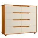 Ver imagem 1 de Cômoda Doble 8 Gavetas Cinamomo/off White - Móveis Albatroz