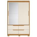Ver imagem 2 de Guarda Roupa Casal 136cm com Espelho Solare Cinamomo/Off a02 - Mpozenato