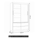 Ver imagem 4 de Guarda Roupa Casal 136cm com Espelho Solare Cinamomo/Off a02 - Mpozenato
