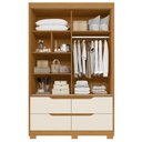 Ver imagem 5 de Guarda Roupa Casal 136cm com Espelho Solare Cinamomo/Off a02 - Mpozenato